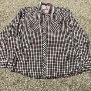 Buffalo David Bitton Mens Plaid Long Sleeve Western Button Up Shirt